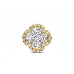 Pendentif or jaune 18K avec 0.41ct diamants naturels serti griffes or jaune 18K